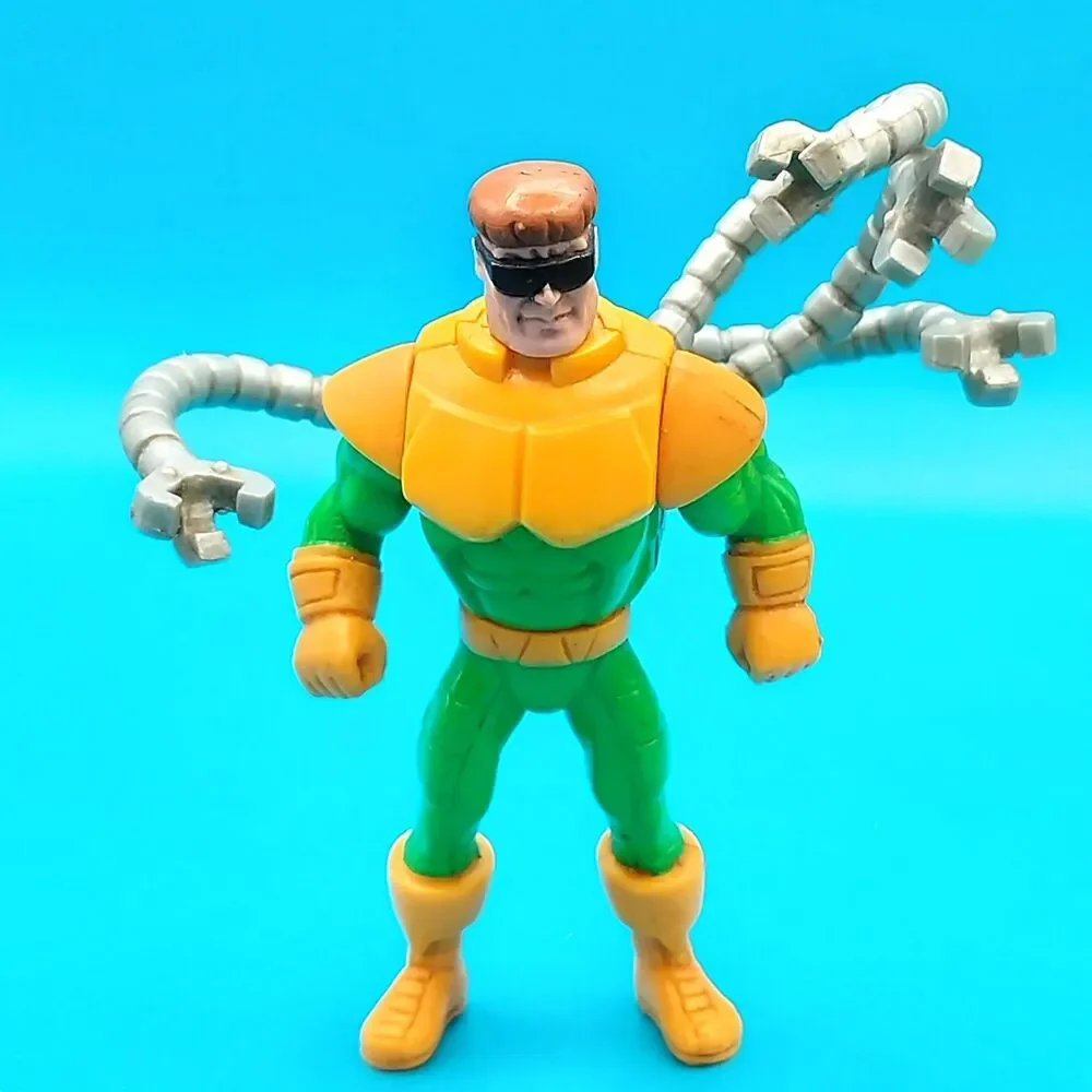 VTG Marvel Spider-Man TAS Doc Ock Figure Green Yellow Bendable Arms